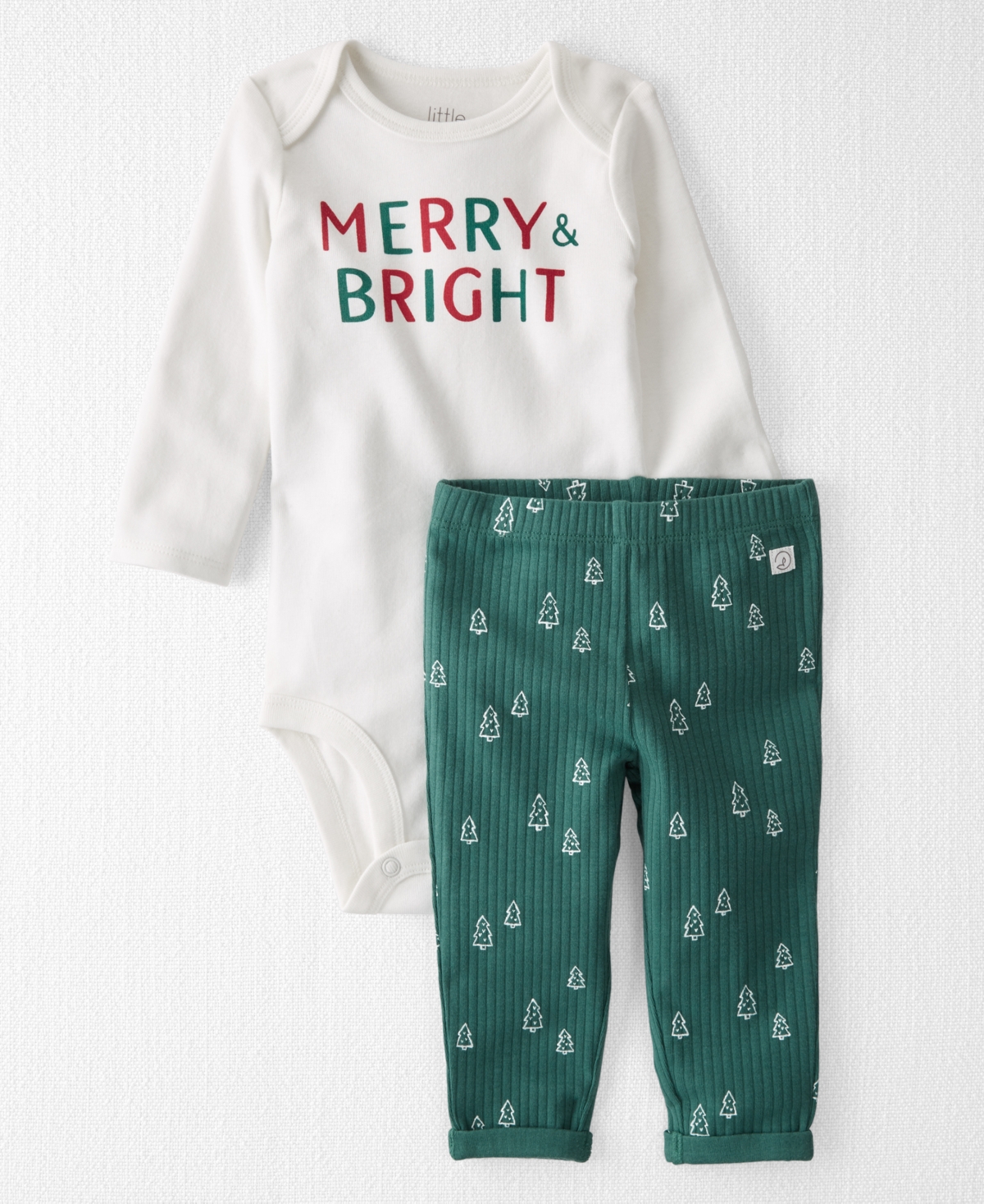 Carter's Little Planet By  Baby Boys Or Baby Girls Organic Merry And Bright Bodysuit And Pants, 2-pie In Multi
