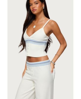 Women's Miya Stripey Ribbed Knit Tank Top