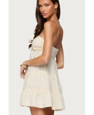 Womens Safie Strapless Tiered Mini Dress