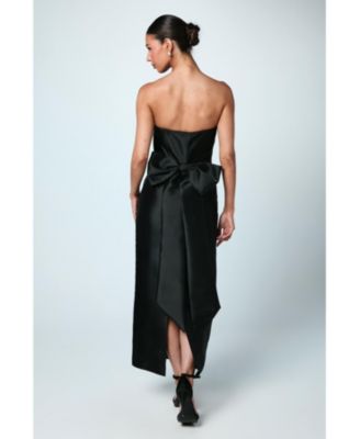 Women's Bandeau Twill Bow Back Bridesmaids Dress