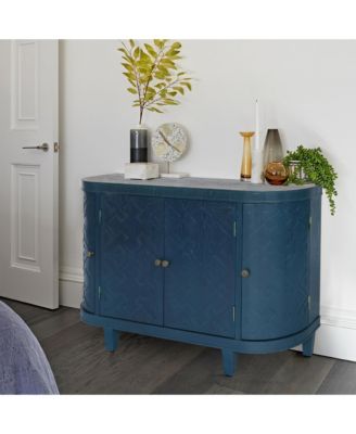 CASAINC 47.5" 1-Pc. Oval Fluted Accent Storage Cabinet with 4 Doors and Curvy Edge