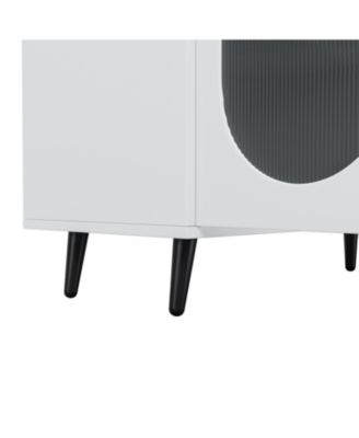 Freestanding Storage Accent Cabinet with Acrylic Doors