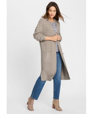 Stitch Interest Longline Cardigan
