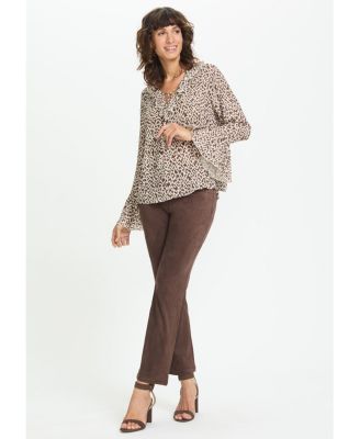 Women's Mona Fit Straight Leg Faux Suede Trousers