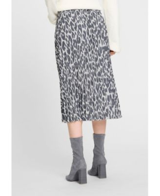 Women's Pull-On Leopard Pleated Skirt