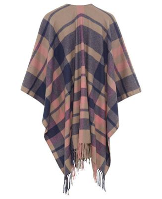 Plaid Cape with Fringe