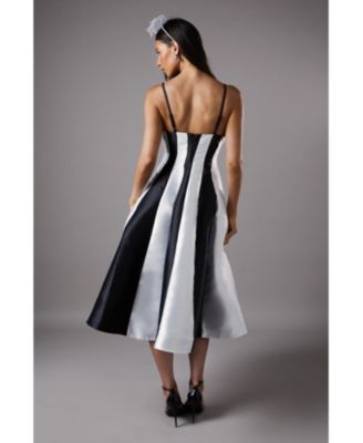 Women's Midi Contrast Panel Dress