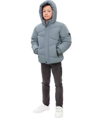 Boys Cozy Grid Puffer Jacket