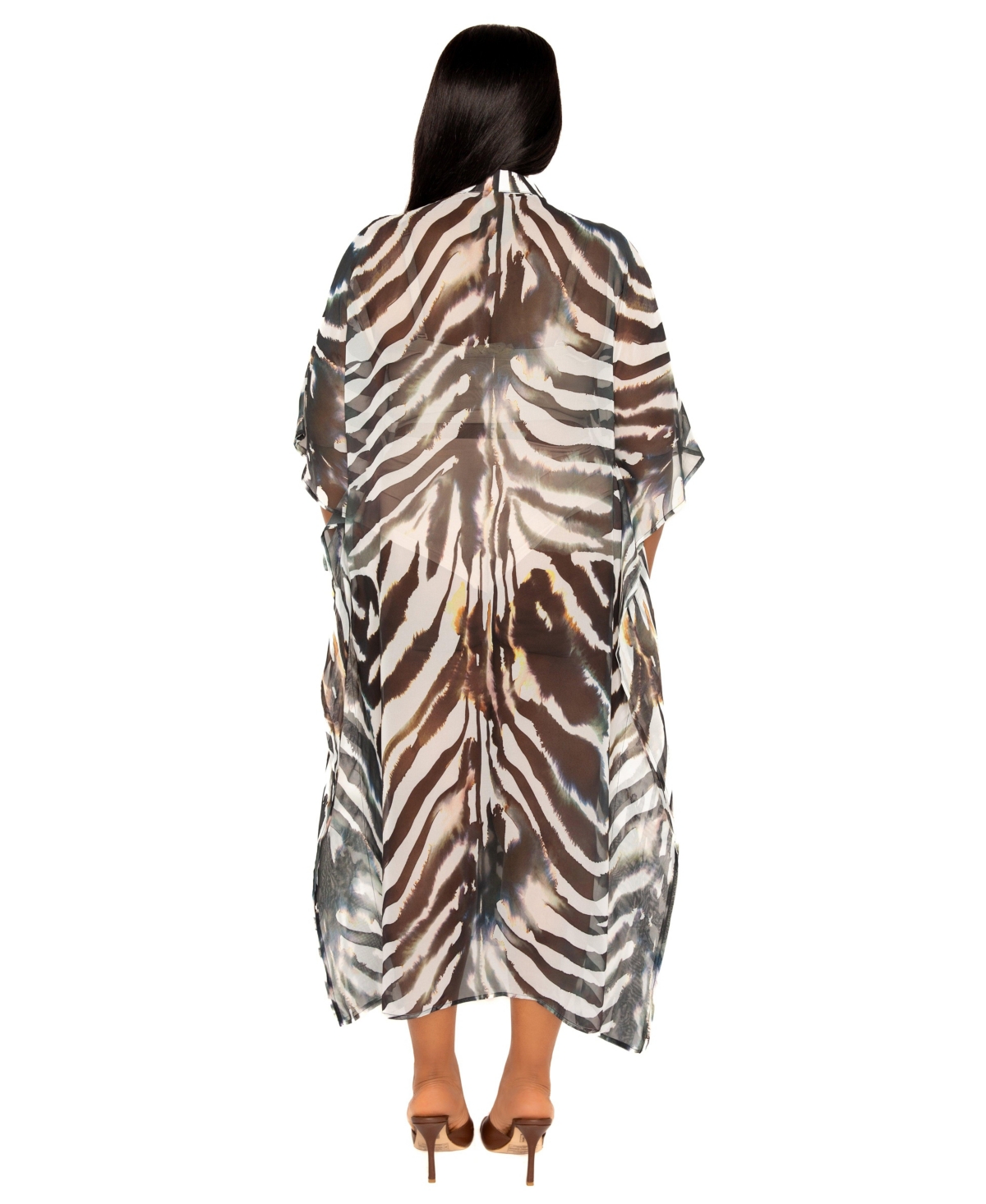 Buxom Couture Plus Print Shirtdress Cover Up