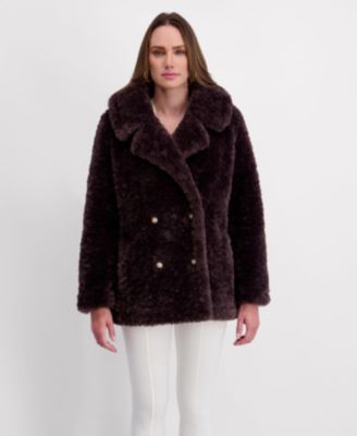 Women's Oversized Double Breasted Faux Fur Coat