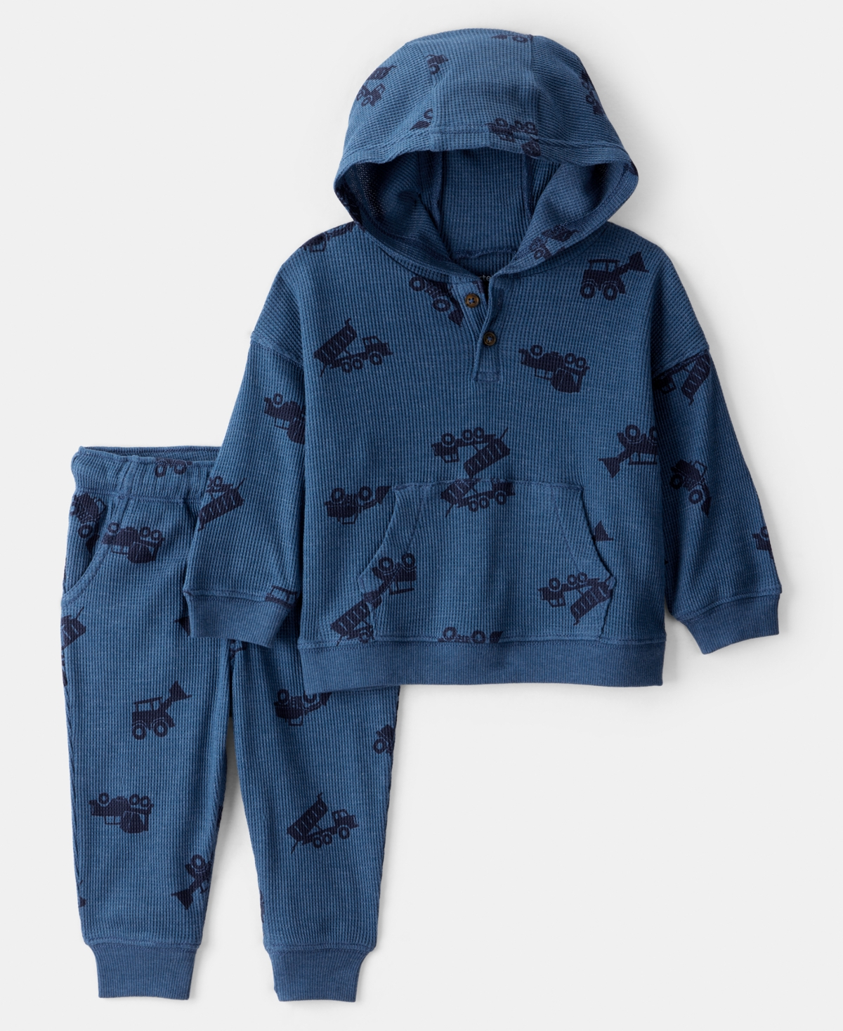 Carter's Baby Boys 2-piece Long Sleeves Hoodie And Joggers Set In Blue