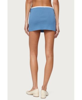 Womens Pheobe Contrast Knit Mini Skirt