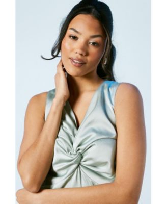 Women's Satin Bridesmaids Midi Dress