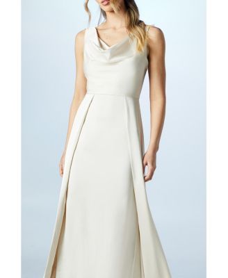 Sleeveless Cowl Neck Bridesmaid Dress