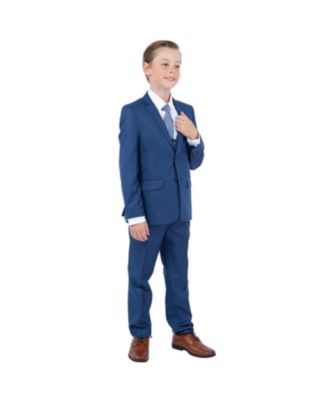 Big Boys 5 Piece Sharkskin Suit,Vest,Pants,Shirt and Tie Set