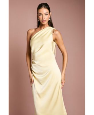 Women's One Shoulder Satin Bridesmaids Dress