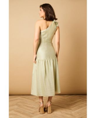 Bow Shoulder Detail Midi Dress