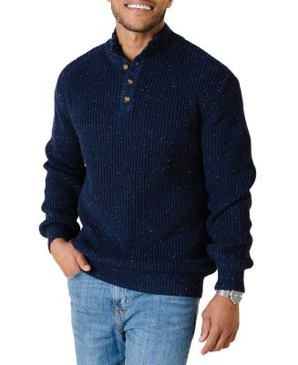 Hope & Henry Men's Organic Mock Neck Cardigan Stitch Sweater - Macy's