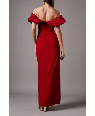 Volume Sleeve Corset Column Maxi Dress