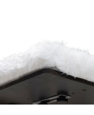 Wall-Mounted Cat Window Seat with Cushion in White