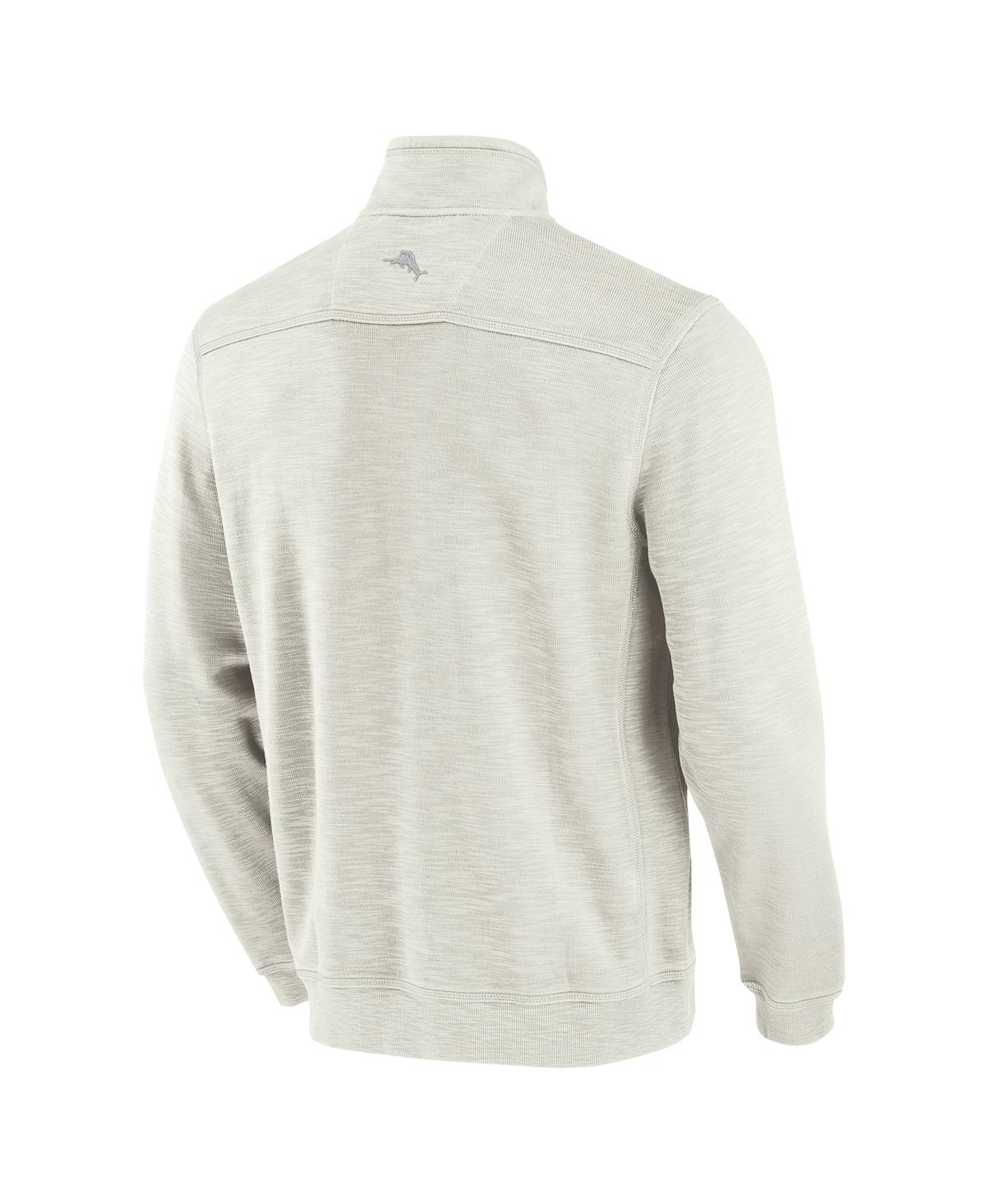 Tommy Bahama Men's Cream Texas Rangers Sport Tobago Bay Tri-blend Half-zip Sweatshirt In Neutral