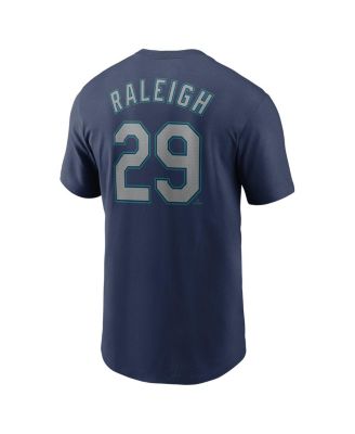 Men's Cal Raleigh Navy Seattle Mariners Fuse Name Number T-Shirt
