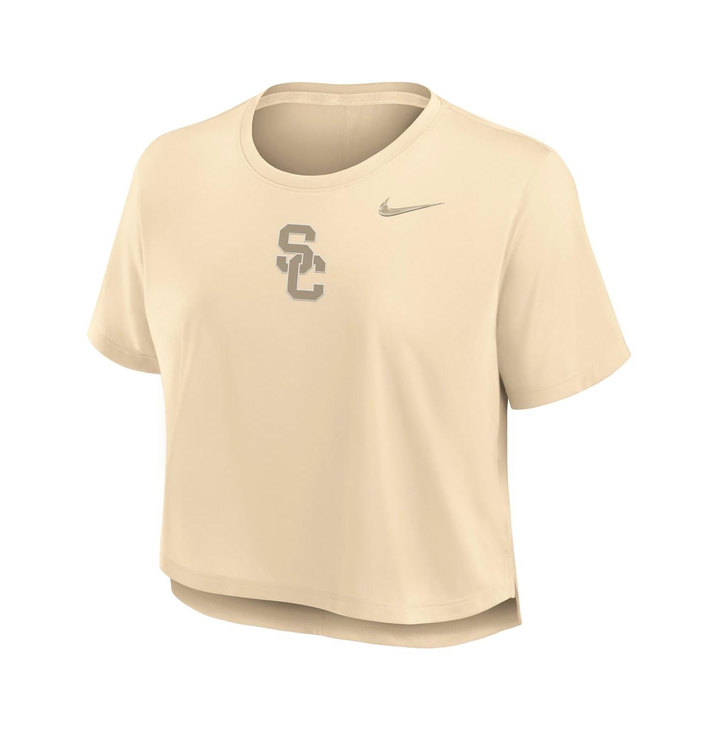Женская футболка Nike Tan USC Trojans Performance Cropped — фото 2