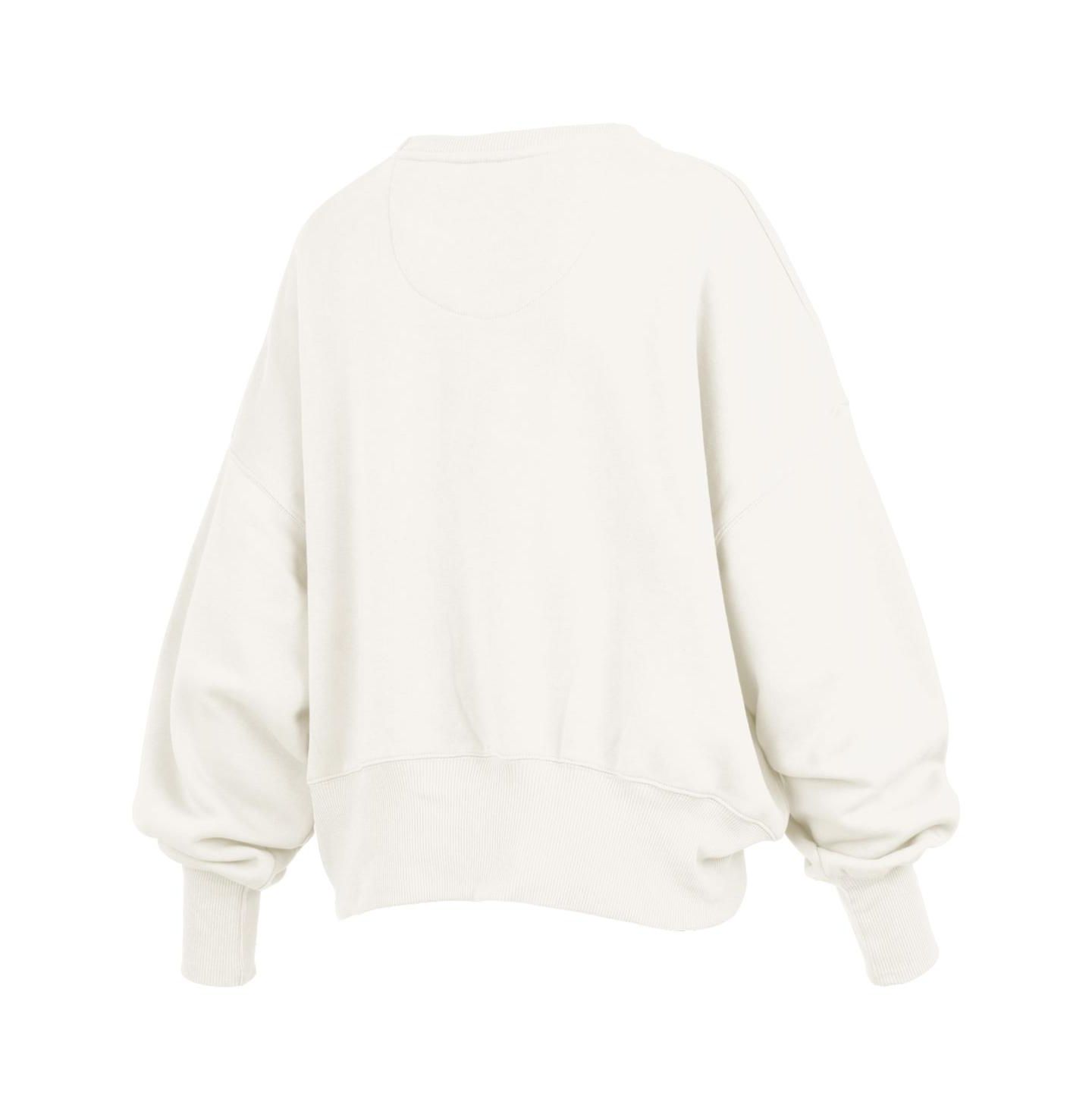 Женский свитшот Pressbox Cream Missouri Tigers Oversized Chelsea Waist Length Pullover — фото 3