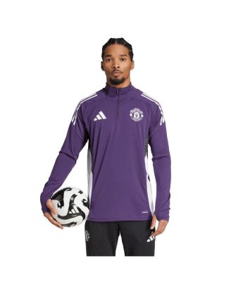 adidas - Men's Purple Manchester United 2025/26 AEROREADY Raglan Quarter-Zip Training Top