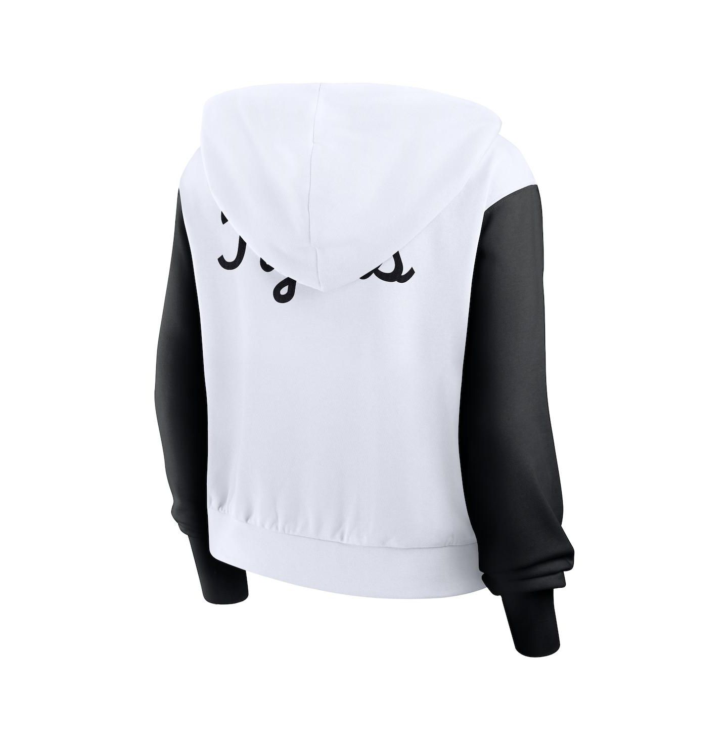 Женское худи Nike White LSU Tigers Cropped Beyond Capability Color Block Script Full-Zip — фото 4