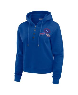 WEAR by Erin Andrews - Women's Royal Buffalo Bills Waffle Hoodie Pullover Top