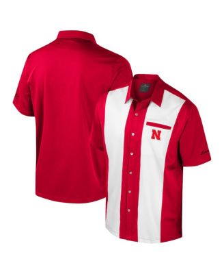 Colosseum - Men's Scarlet Nebraska Huskers Strike Bowling Button-Up Shirt