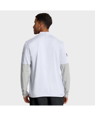 Men's White Kansas City Chiefs Sideline Feel The Pressure Performance Half-Zip Pullover