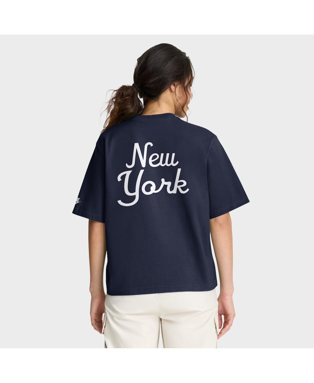 Nike Royal New York Giants Rewind Pocket Boxy T-shirt In Blue
