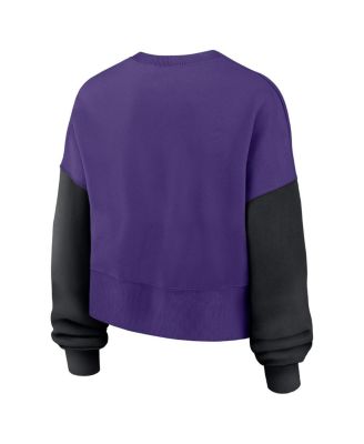 Women's Purple Minnesota Vikings Oversized Color-Block Pullover Sweatshirt