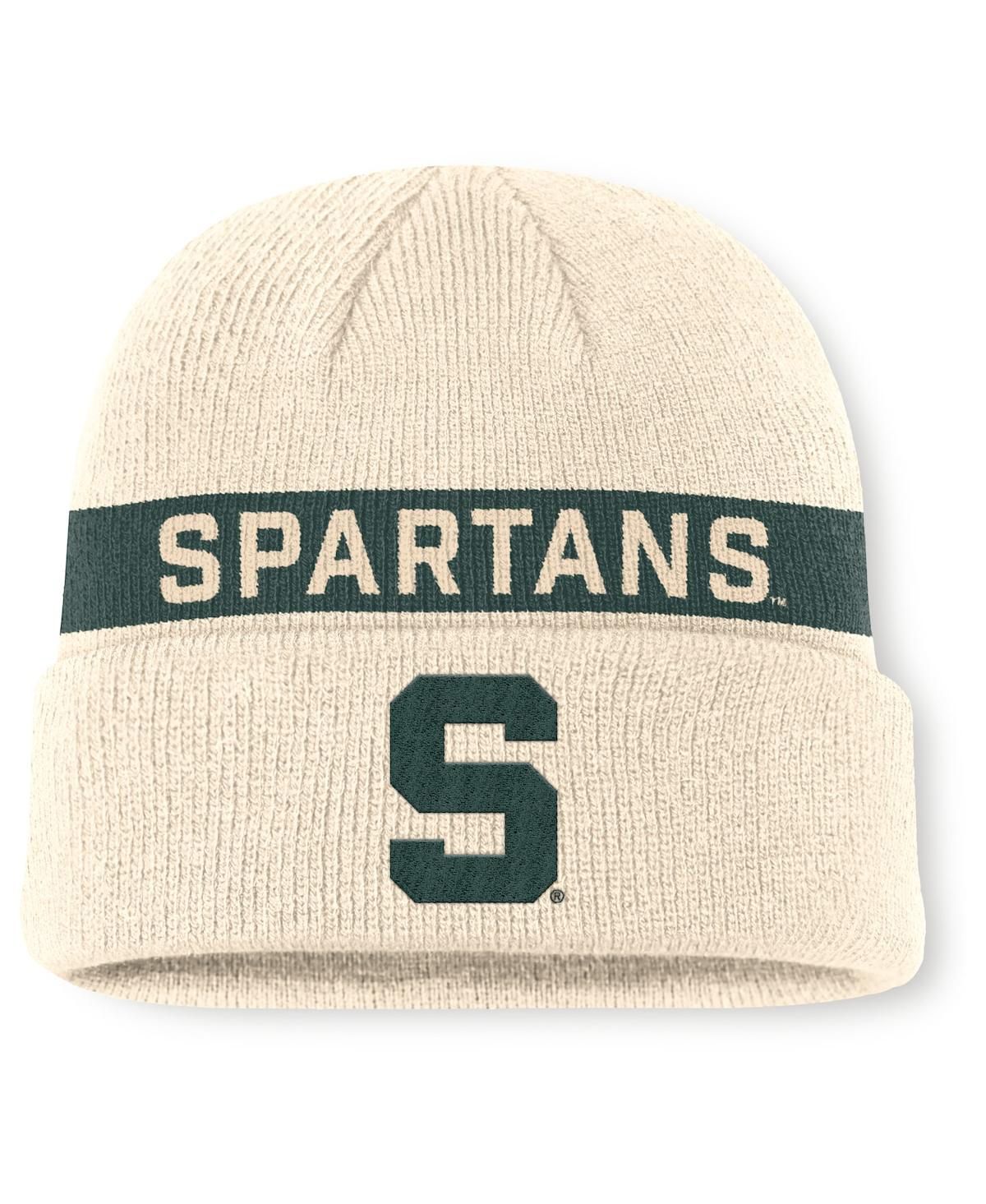 Мужская натуральная вязаная шапка с манжетами Michigan State Spartans Peak Prime Time Utility