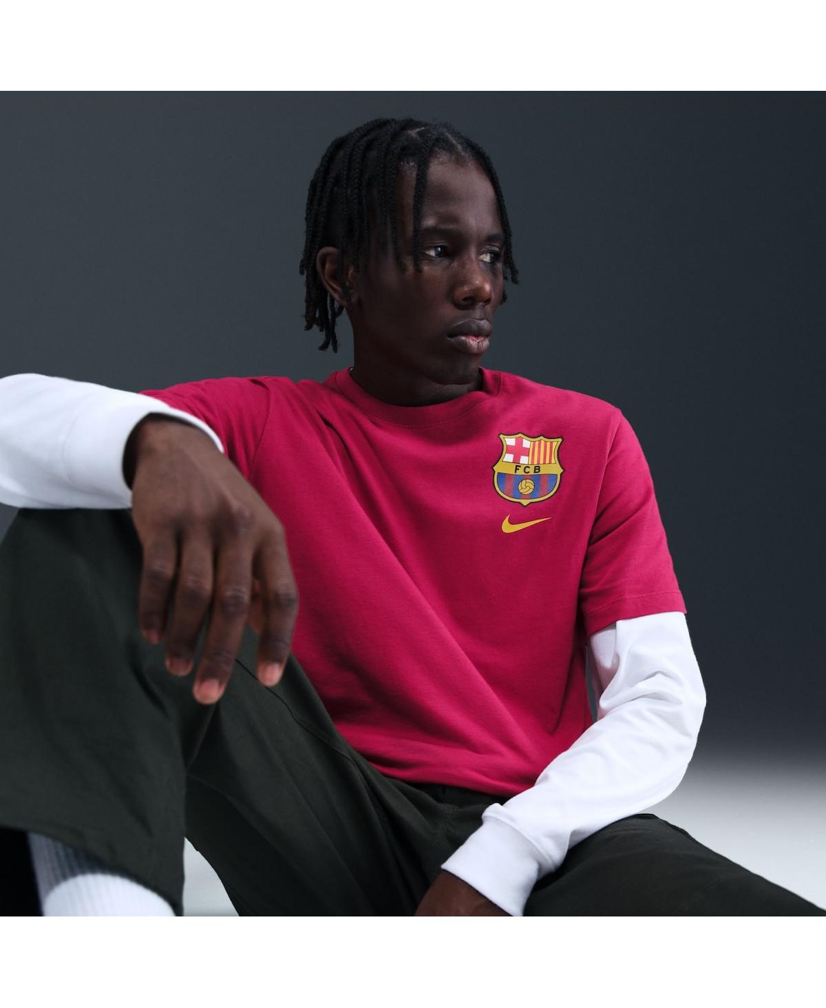 Nike Men's Red Barcelona Crest T-shirt In Red