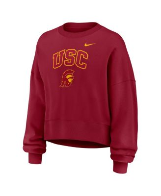 Women's Cardinal USC Trojans Oversized Phoenix Arch Pullover Sweatshirt