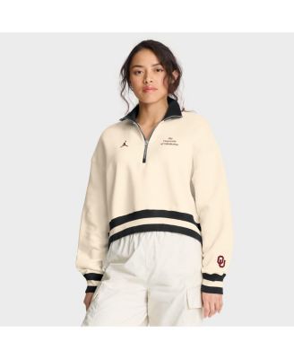 Jordan - Women's Tan Oklahoma Sooners Legacy Half-Zip Sweatshirt