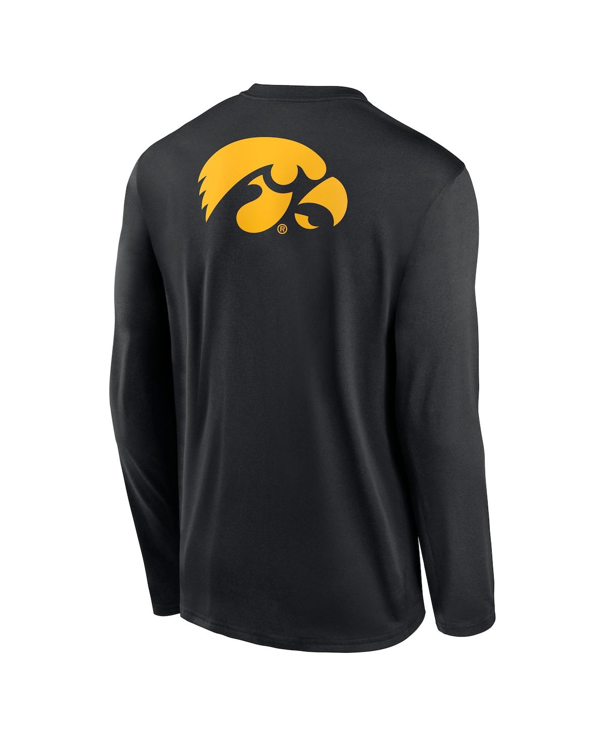 Nike Black Iowa Hawkeyes Primetime Campus 2-hit Legend Dri-fit Long Sleeve T-shirt In Black