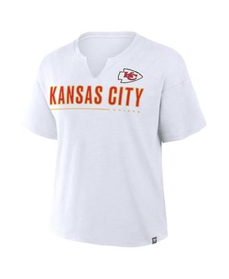Women's White Kansas City Chiefs Redzone Slub Boxy T-Shirt