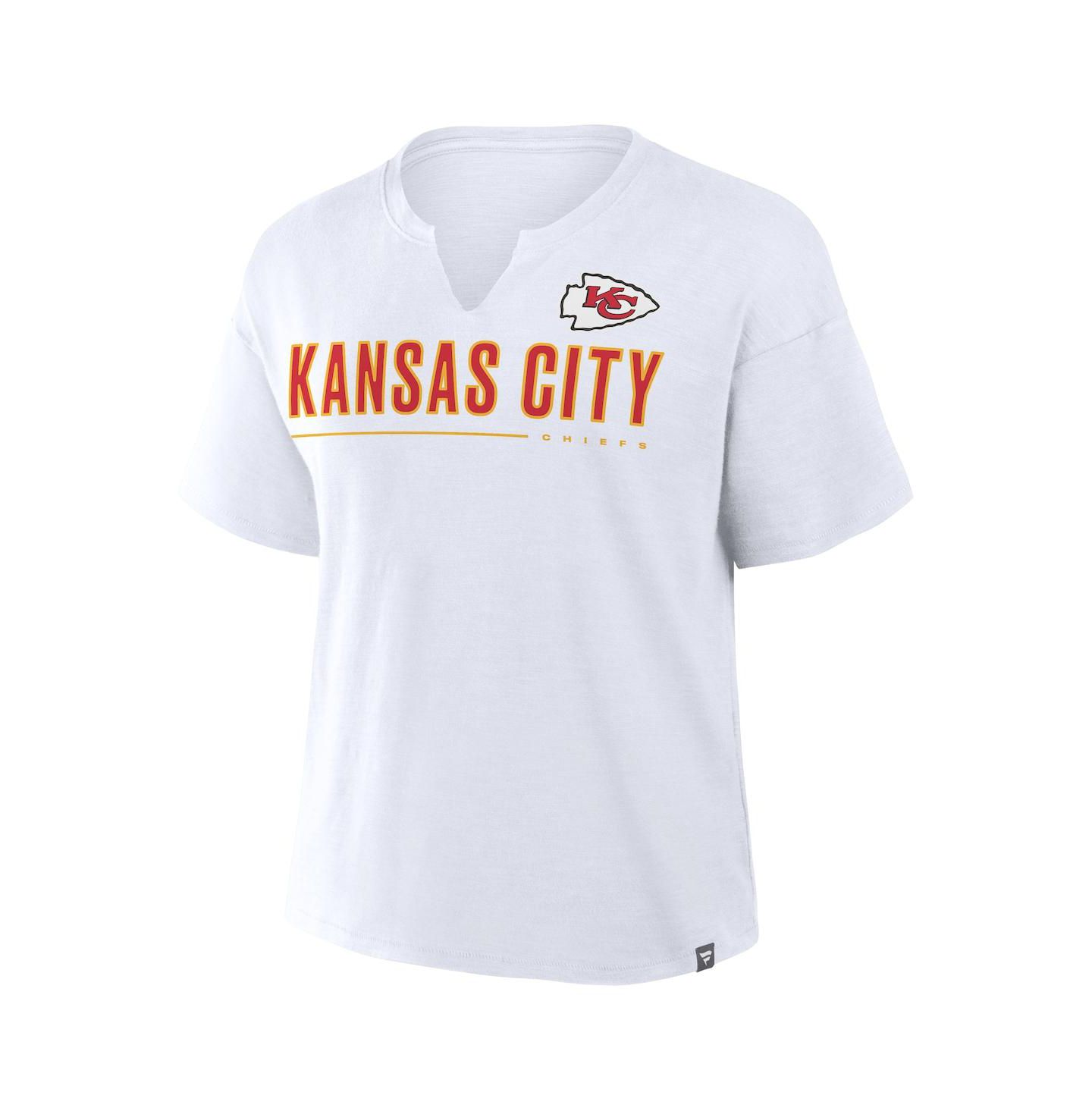 Женская футболка Fanatics White Kansas City Chiefs Redzone Slub Boxy — фото 4