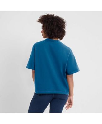 Women's Blue New England Patriots Glory Arch Boxy T-Shirt