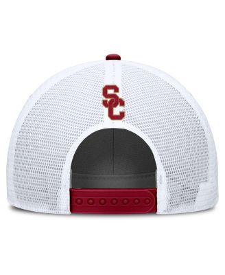 Men's Cardinal/White USC Trojans 2025 On-Field Rise Patch Trucker Adjustable Hat
