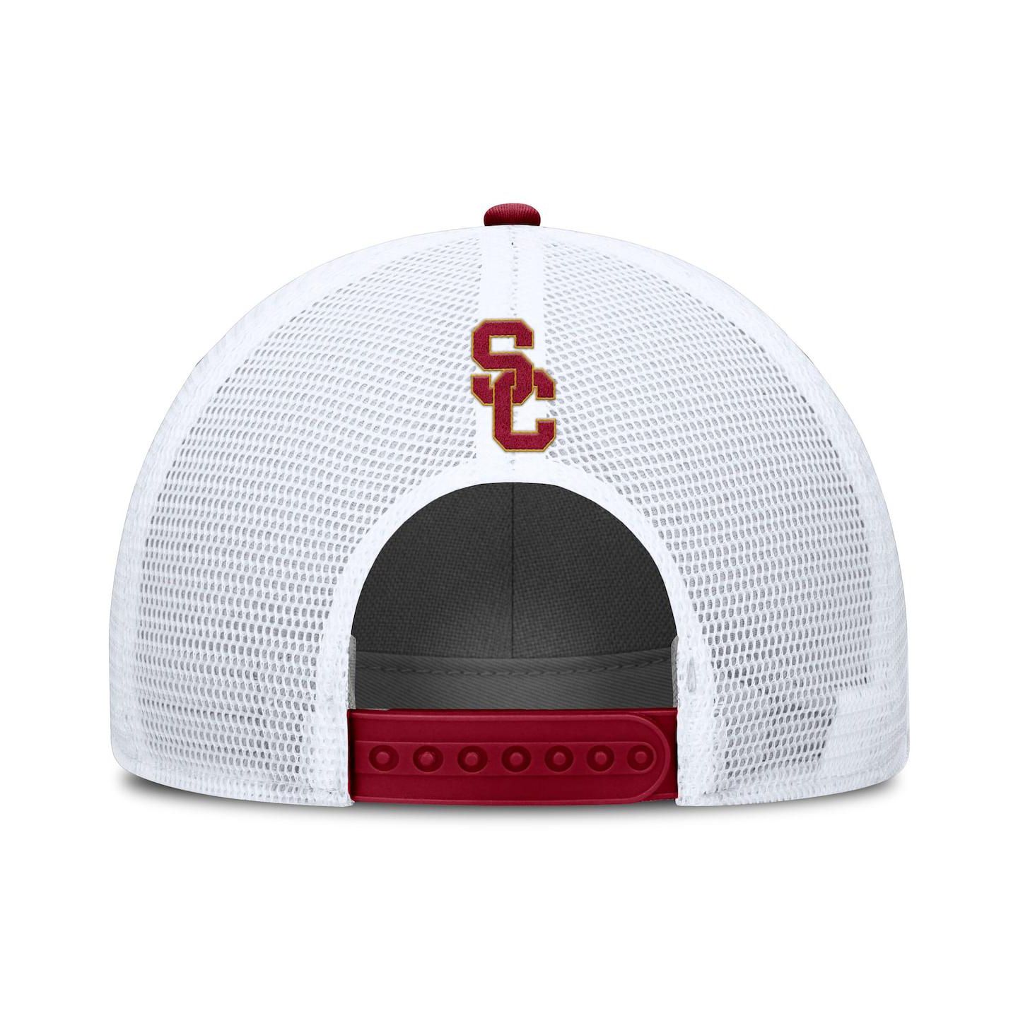 Мужская кепка Nike Cardinal/White USC Trojans 2025 On-Field Rise Patch Trucker Adjustable Hat — фото 4