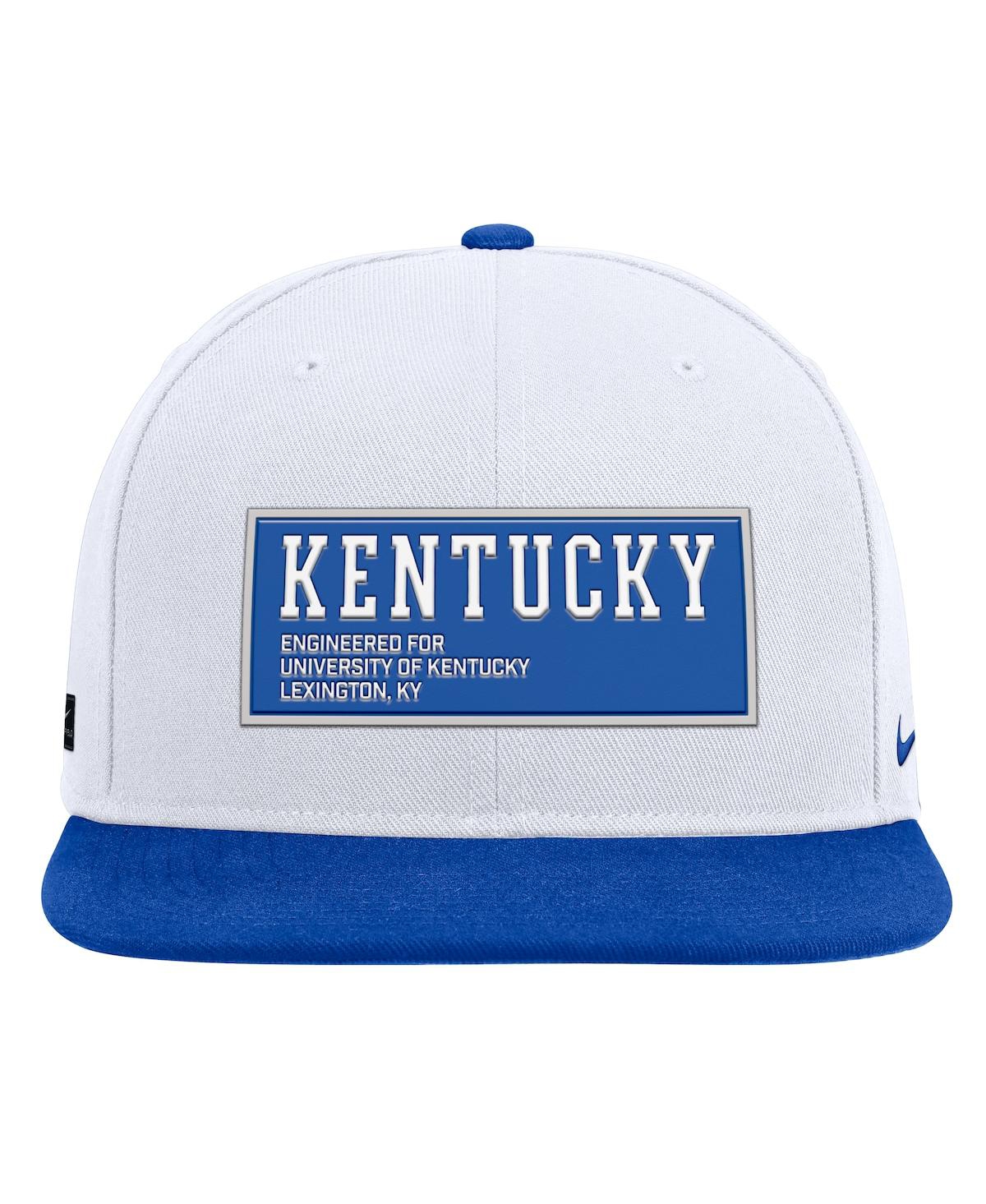 Nike Men's White/royal Kentucky Wildcats 2025 On-field Patch Pro Dri-fit Snapback Hat In Multi