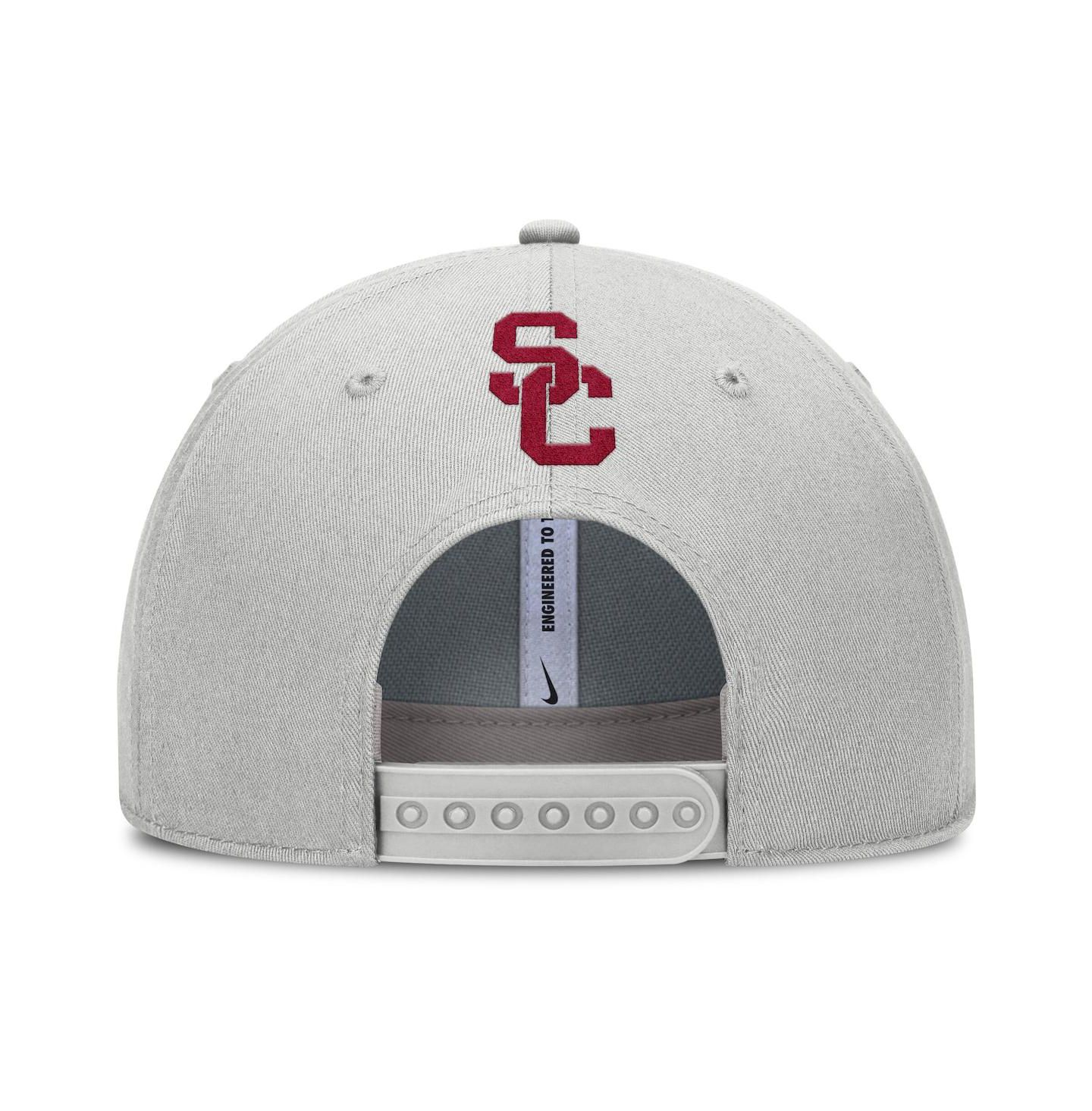 Мужская кепка Nike Gray USC Trojans 2025 Sideline Dust Pinched Rise Adjustable Hat — фото 4