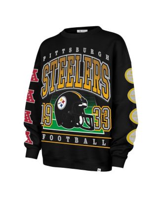 Women's Black Pittsburgh Steelers Go Big Oversized Pullover Sweatshirt
