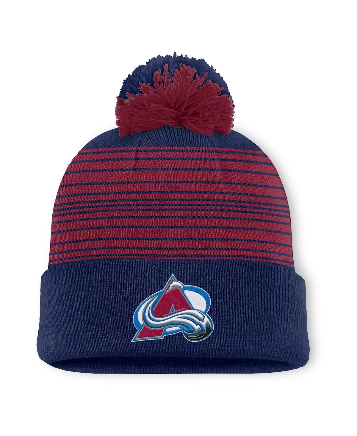 Fanatics Men's Navy Colorado Avalanche Fundamental Spirit Cuffed Pom Knit Hat
