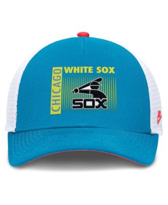 Men's Teal Chicago White Sox Neon 90s Rise Structured Performance Adjustable Trucker Hat